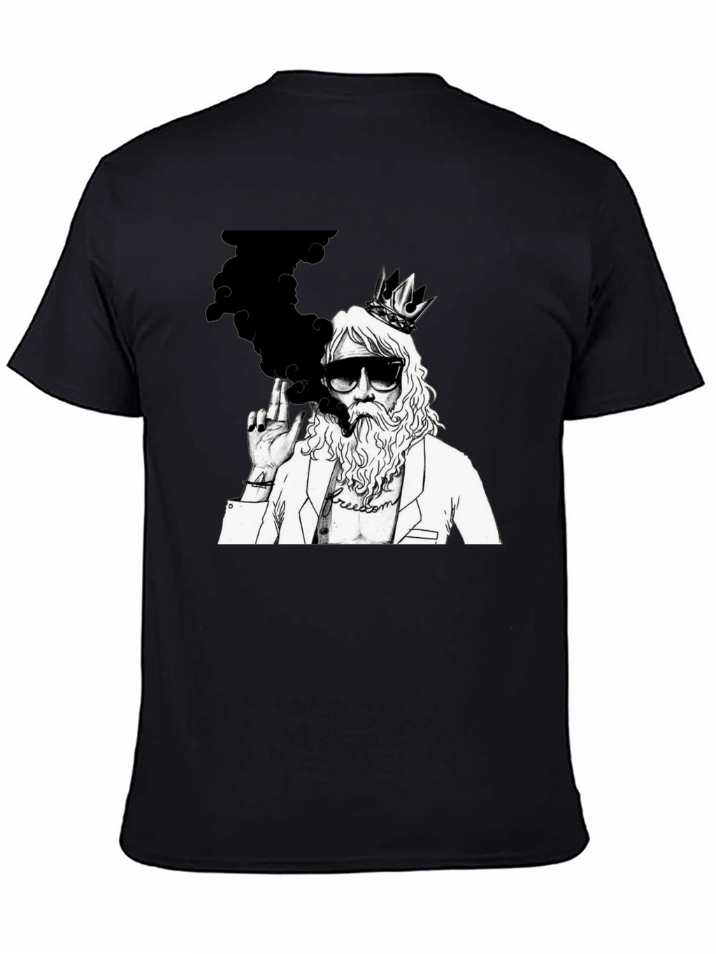 King Smoker Graphic Tee - Black Cotton Blend