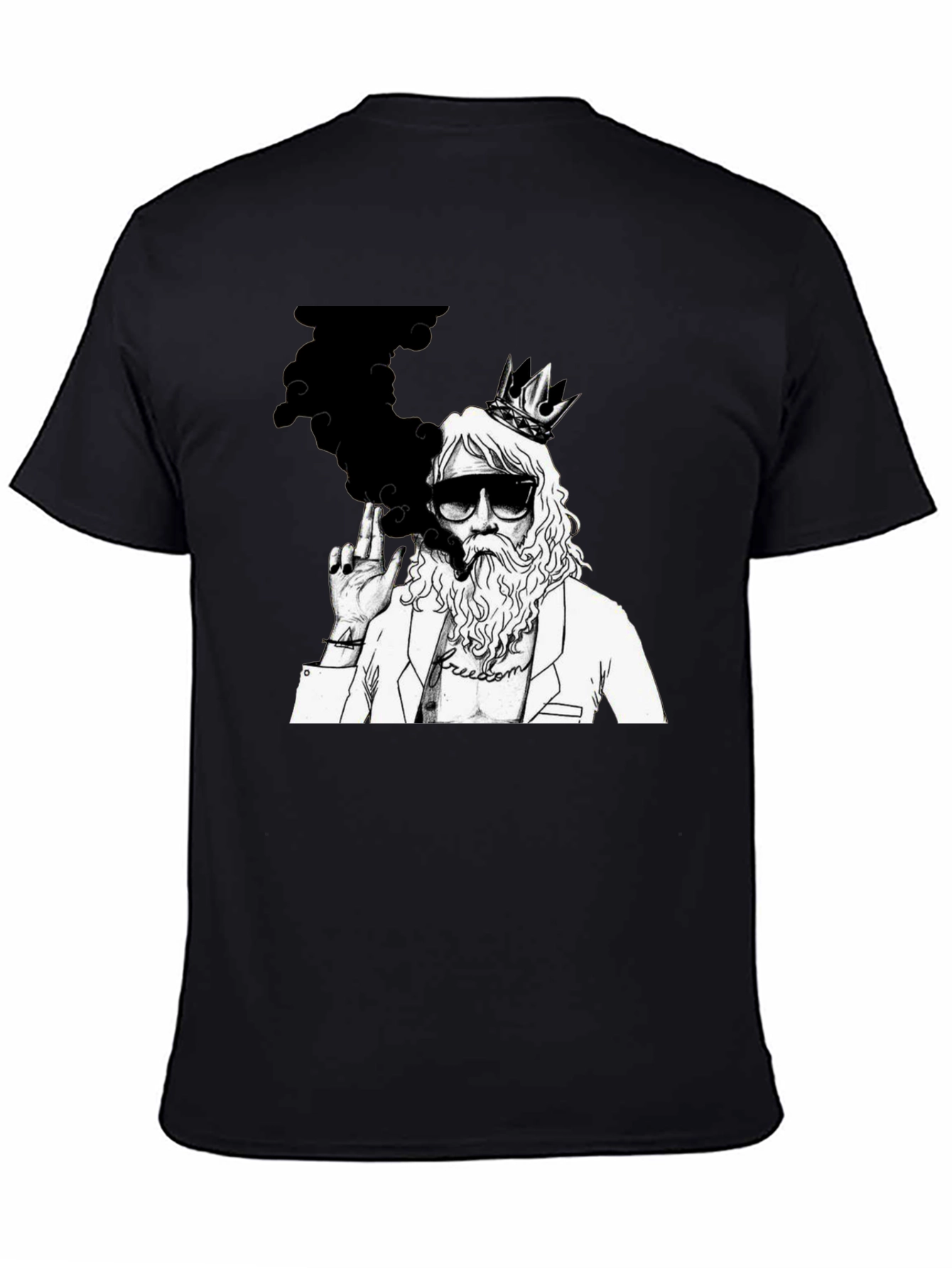 King Smoker Graphic Tee - Black Cotton Blend