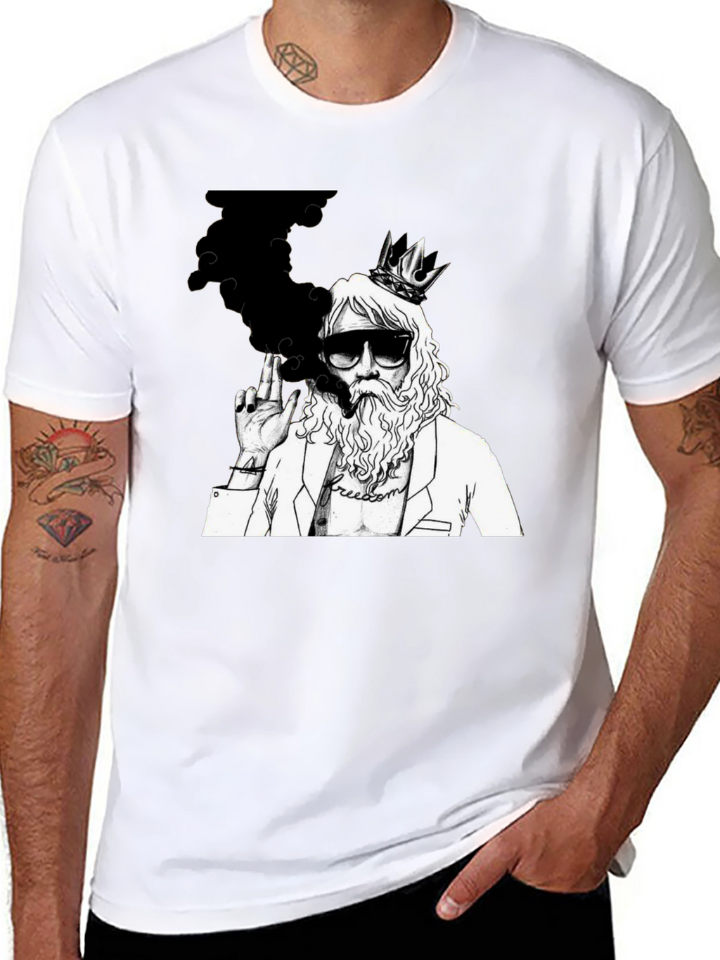 King Smoker Graphic Tee - Black Cotton Blend