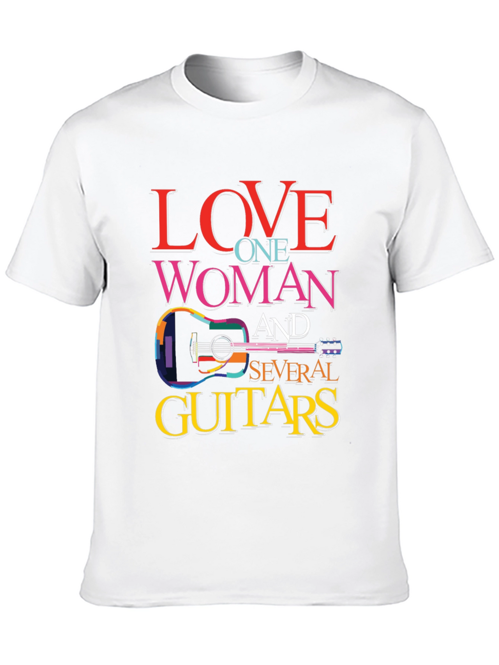 Love One Woman and Several Guitars Graphic T-Shirt