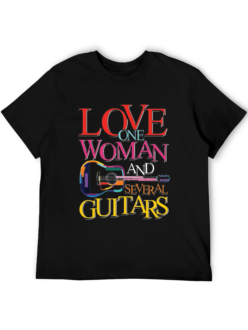 Love One Woman and Several Guitars Graphic T-Shirt