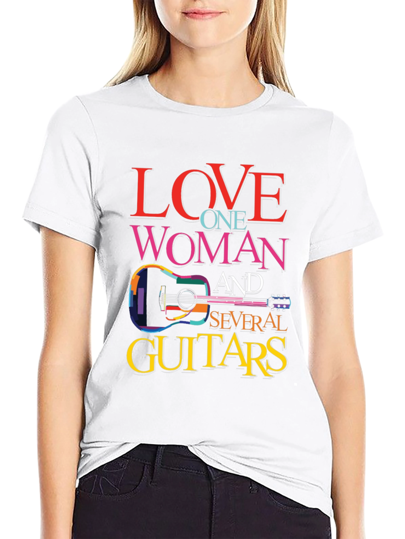 Love One Woman and Several Guitars Graphic T-Shirt