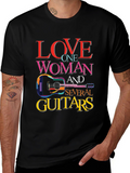 Love One Woman and Several Guitars Graphic T-Shirt