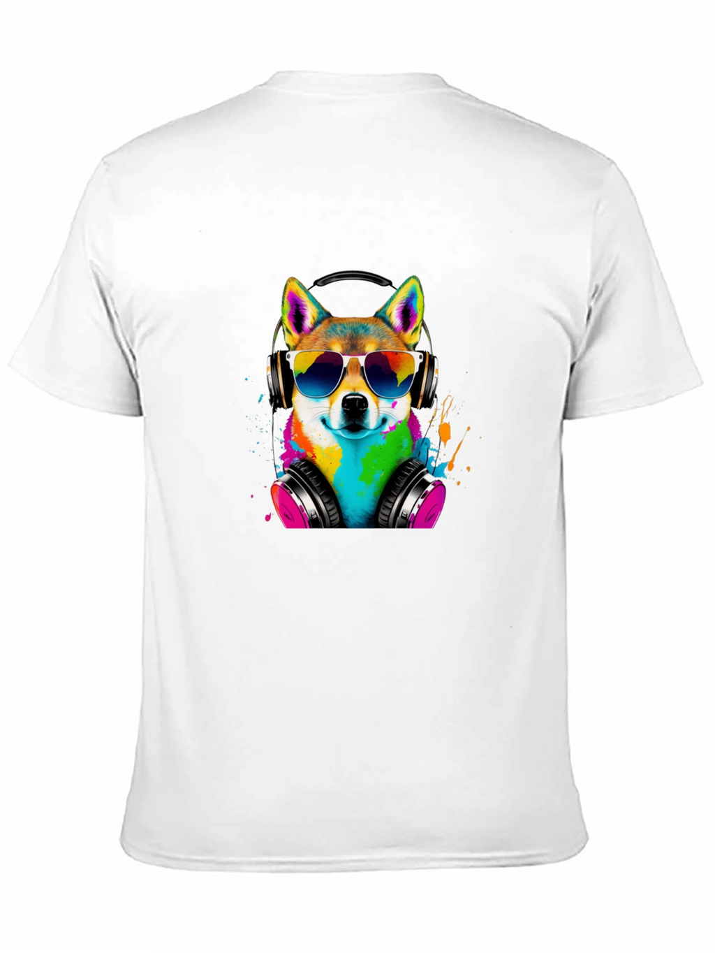 Cool Dog Tee - Shiba Inu with Headphones