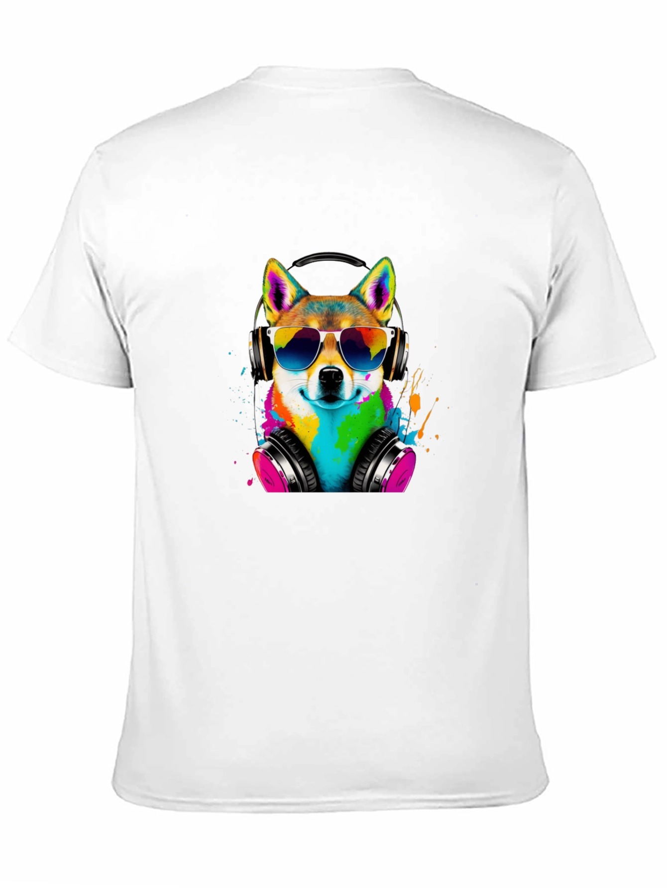 Cool Dog Tee - Shiba Inu with Headphones