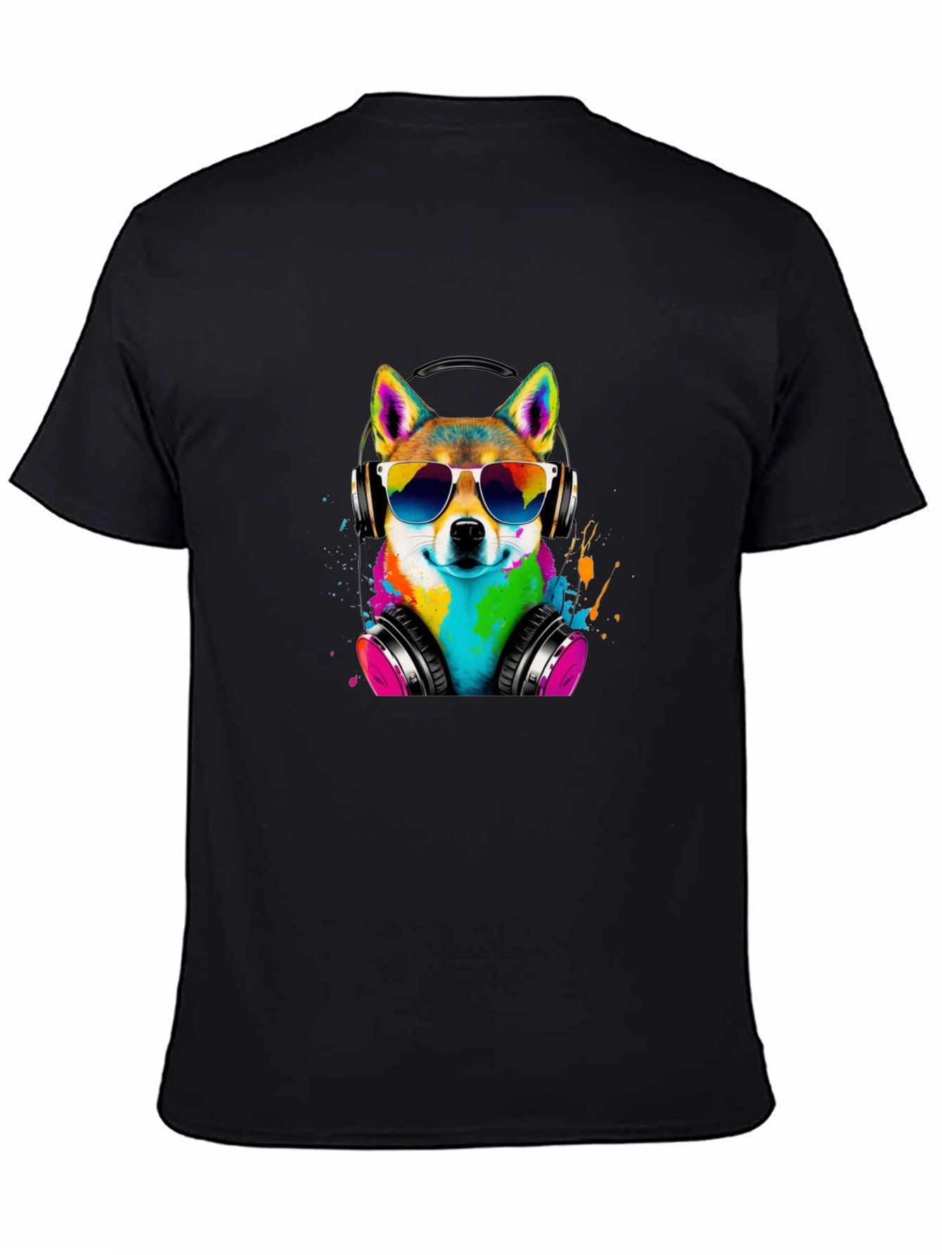 Cool Dog Tee - Shiba Inu with Headphones