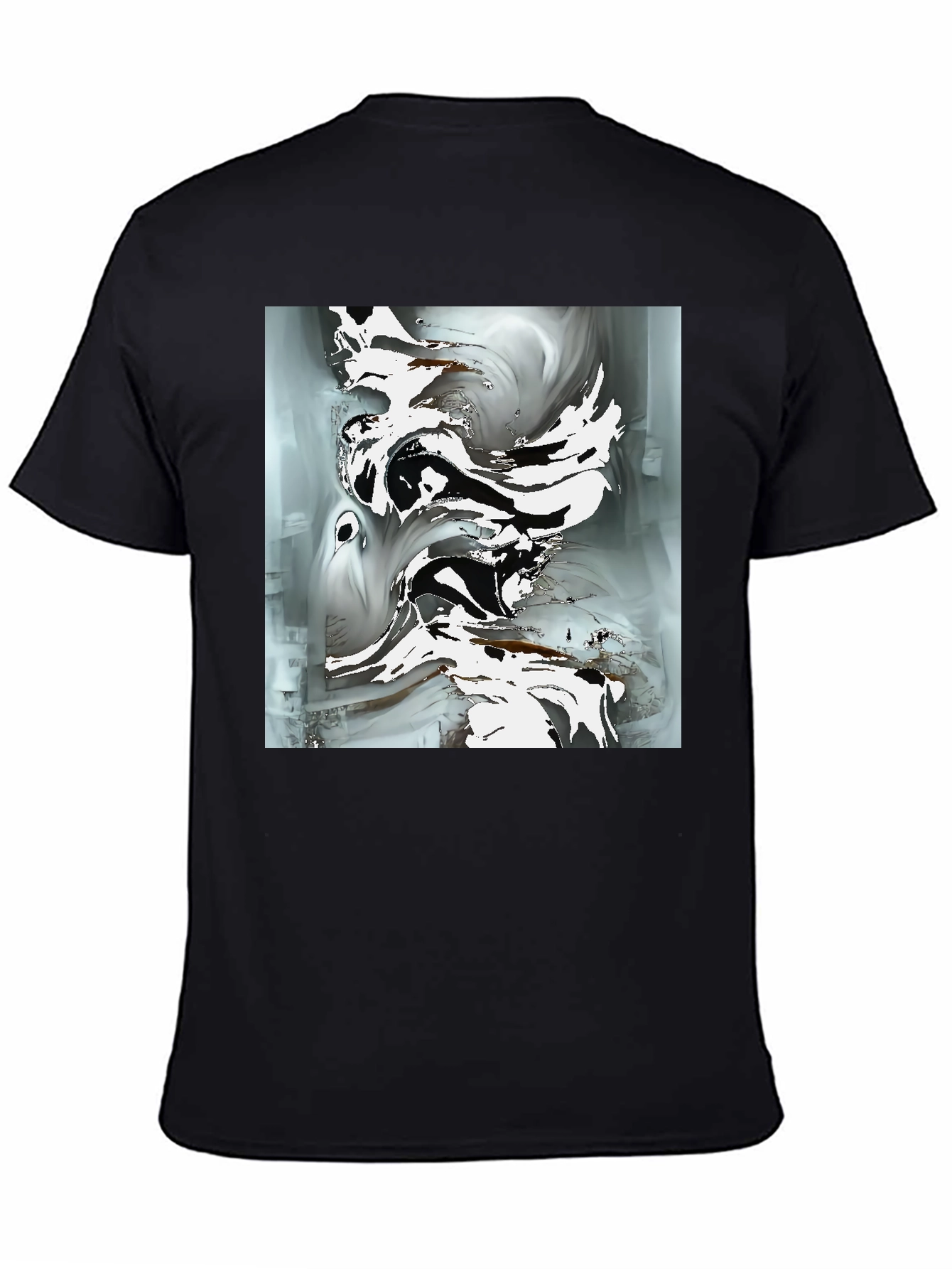 Abstract Art Graphic Tee - Modern Black T-Shirt