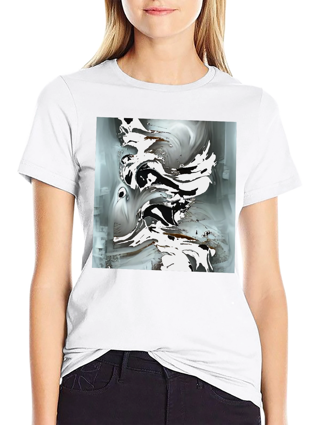 Abstract Art Graphic Tee - Modern Black T-Shirt