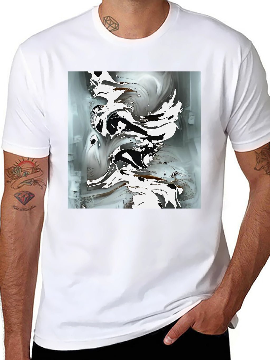 Abstract Art Graphic Tee - Modern Black T-Shirt