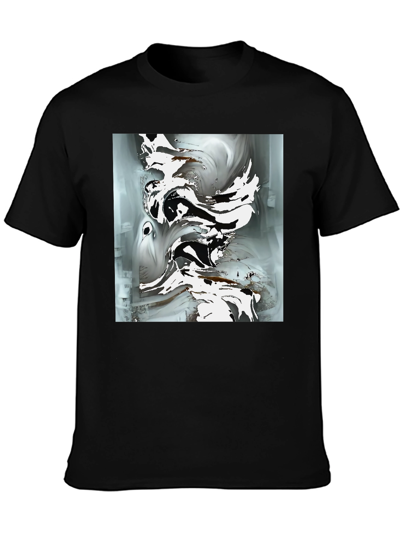 Abstract Art Graphic Tee - Modern Black T-Shirt