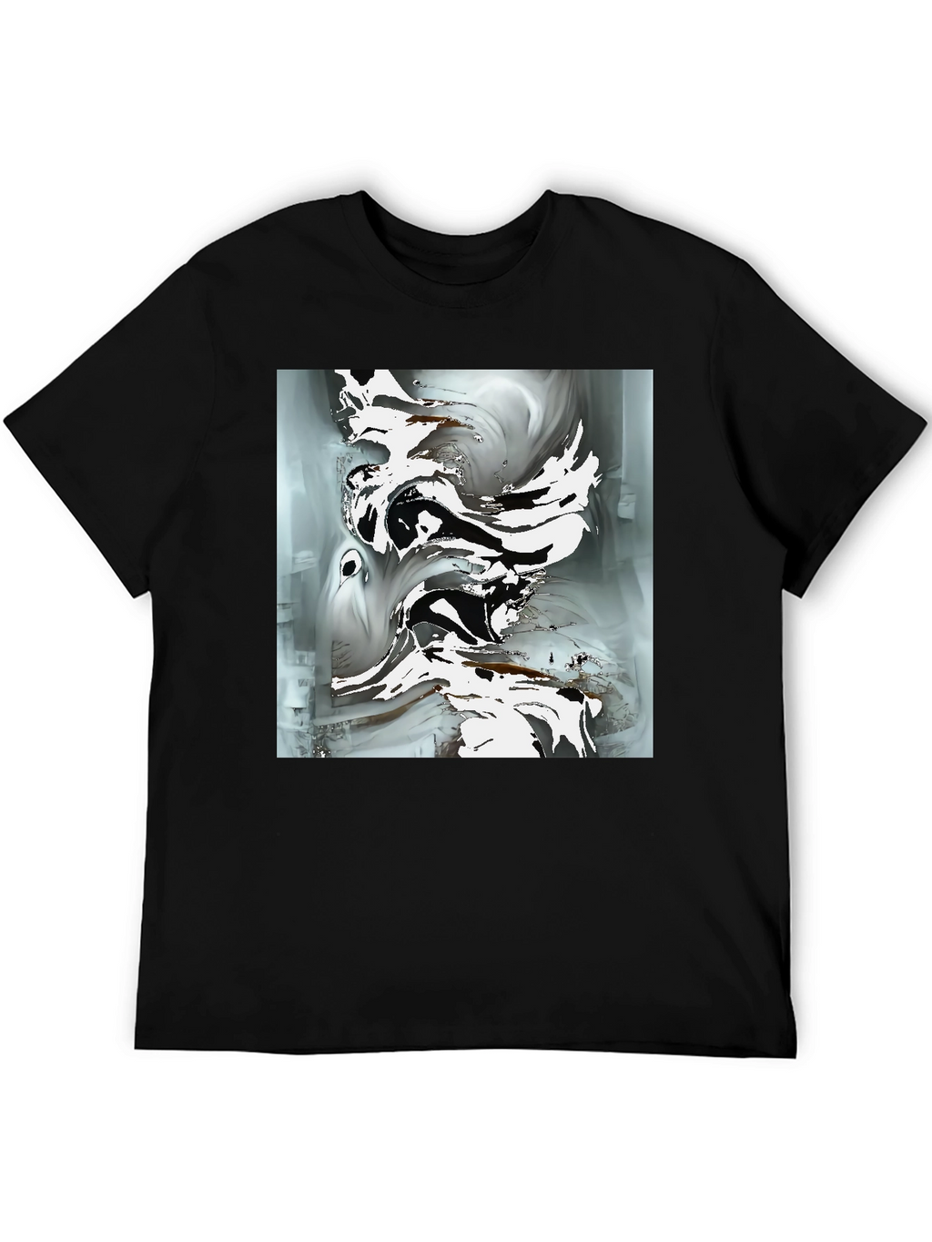 Abstract Art Graphic Tee - Modern Black T-Shirt