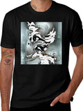 Abstract Art Graphic Tee - Modern Black T-Shirt