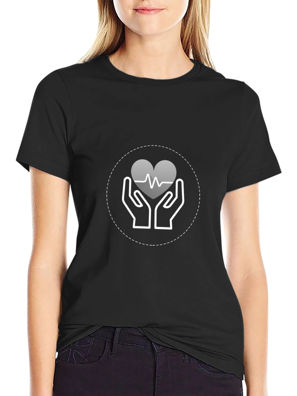 Heartbeat Hands Graphic Tee - Black