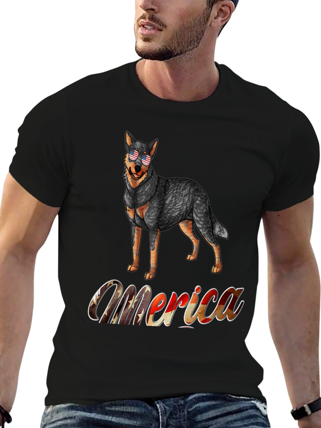 Patriotic Dog T-Shirt - Merica Design