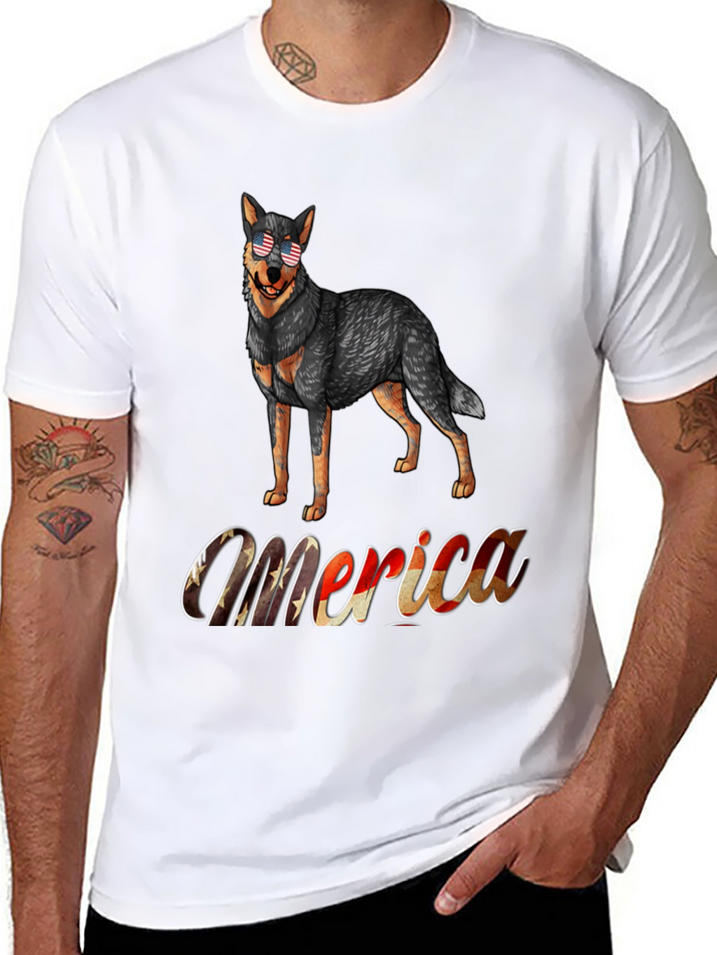 Patriotic Dog T-Shirt - Merica Design