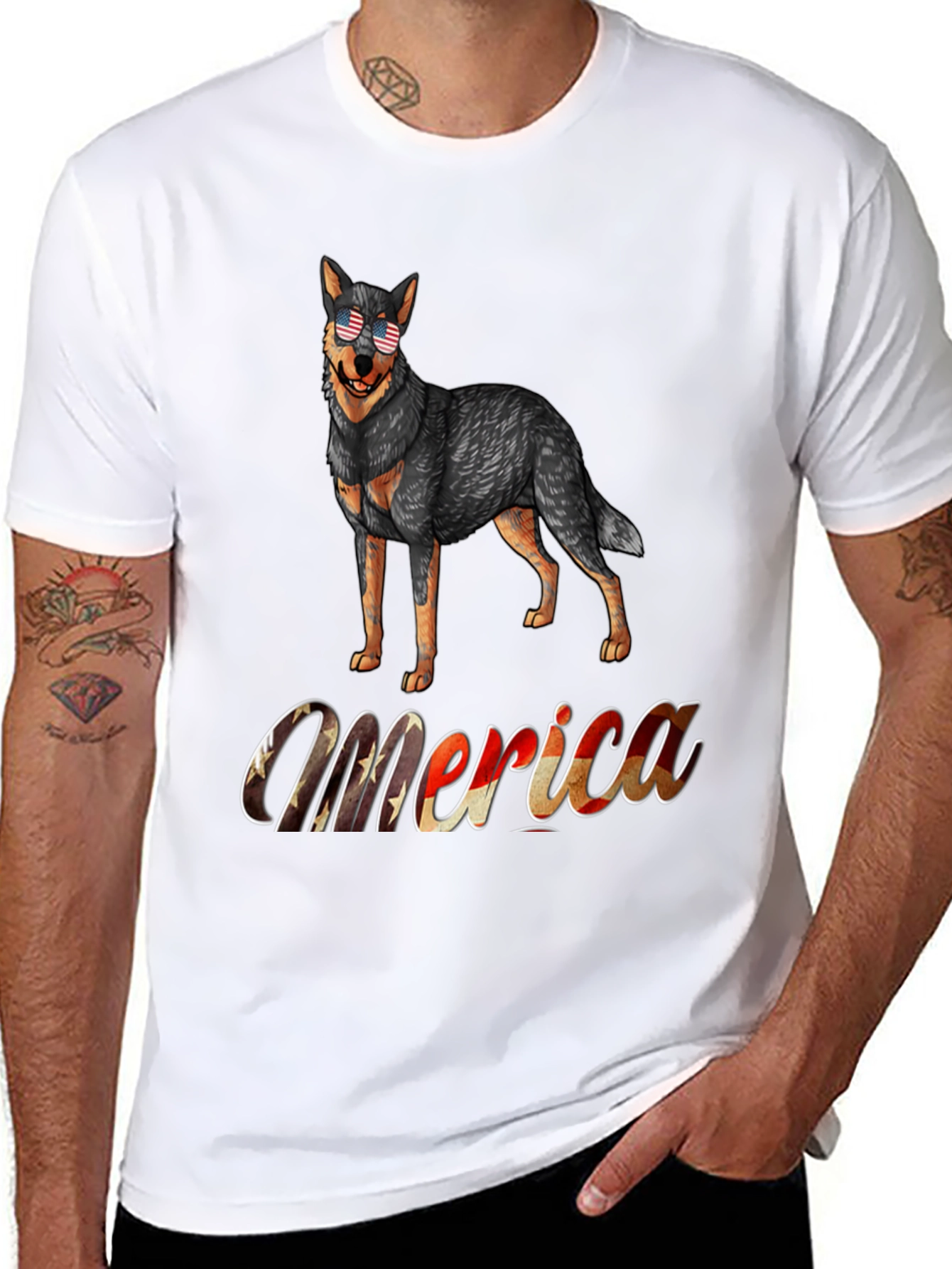 Patriotic Dog T-Shirt - Merica Design