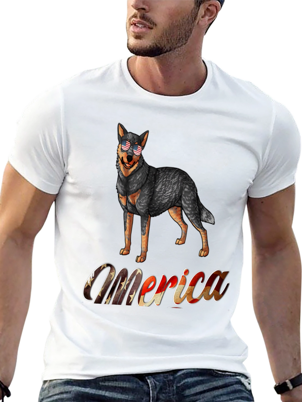 Patriotic Dog T-Shirt - Merica Design