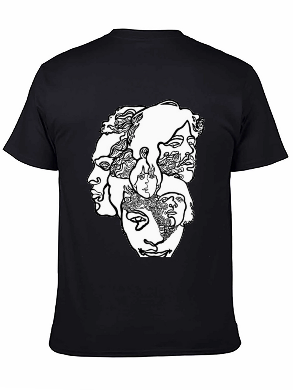 Abstract Faces Graphic T-Shirt - Unisex Crew Neck