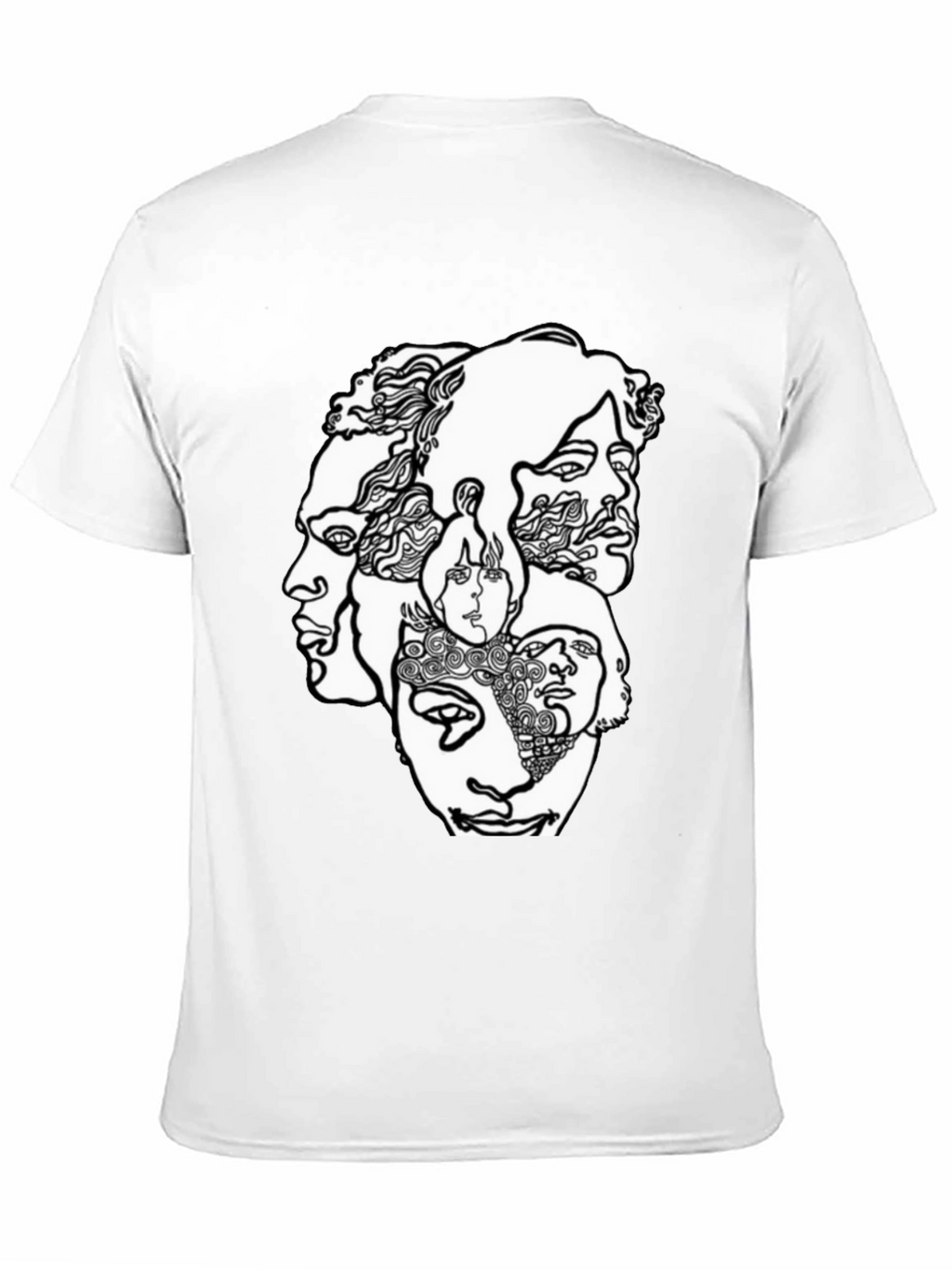 Abstract Faces Graphic T-Shirt - Unisex Crew Neck