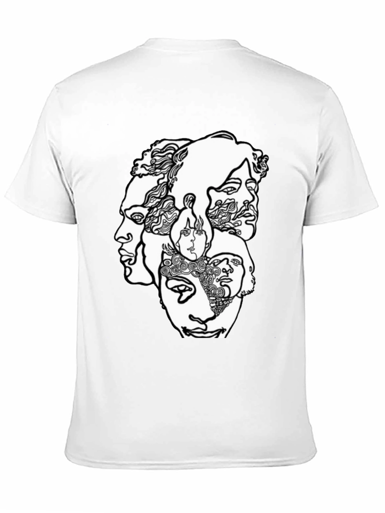 Abstract Faces Graphic T-Shirt - Unisex Crew Neck