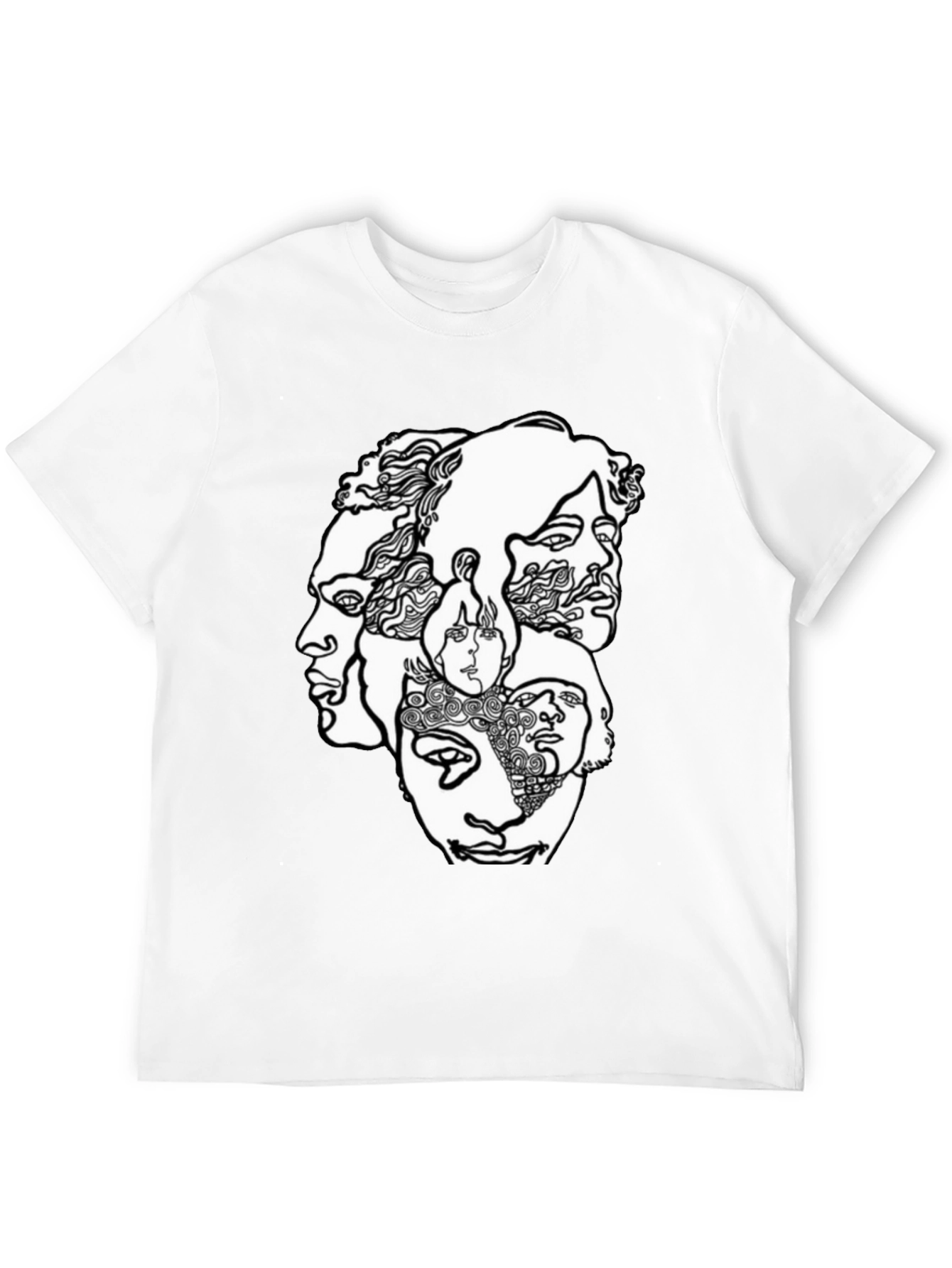 Abstract Faces Graphic T-Shirt - Unisex Crew Neck