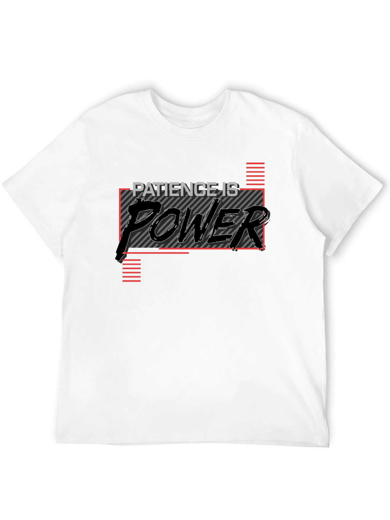 Patience is Power Graphic Tee - Motivational Black T-Shirt