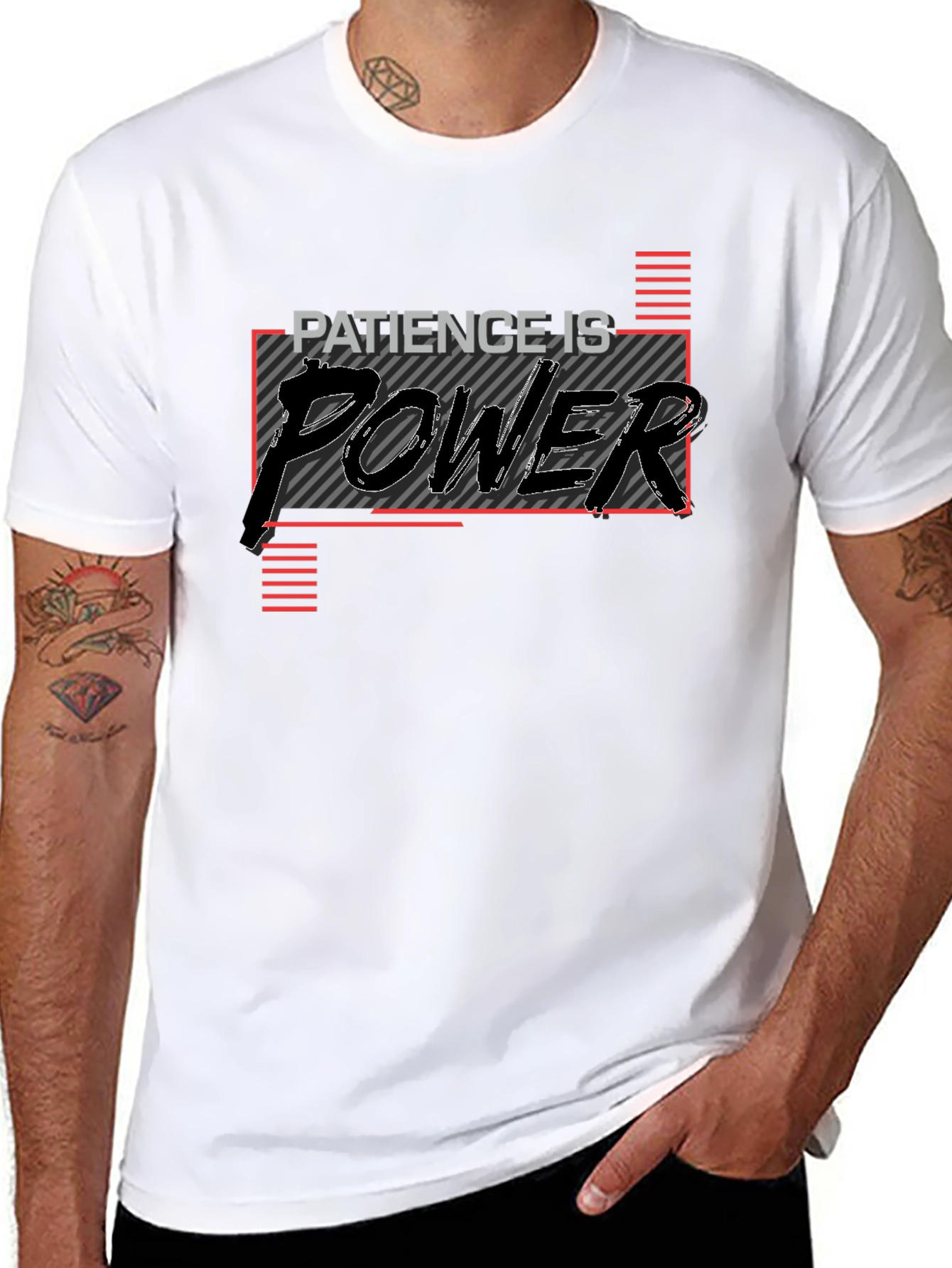 Patience is Power Graphic Tee - Motivational Black T-Shirt