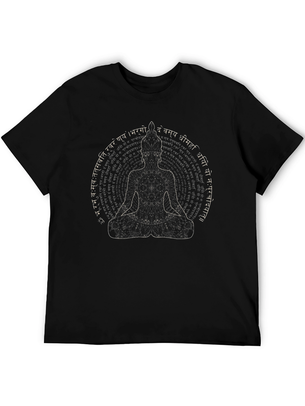 Buddha Graphic Print Mens Black T-Shirt