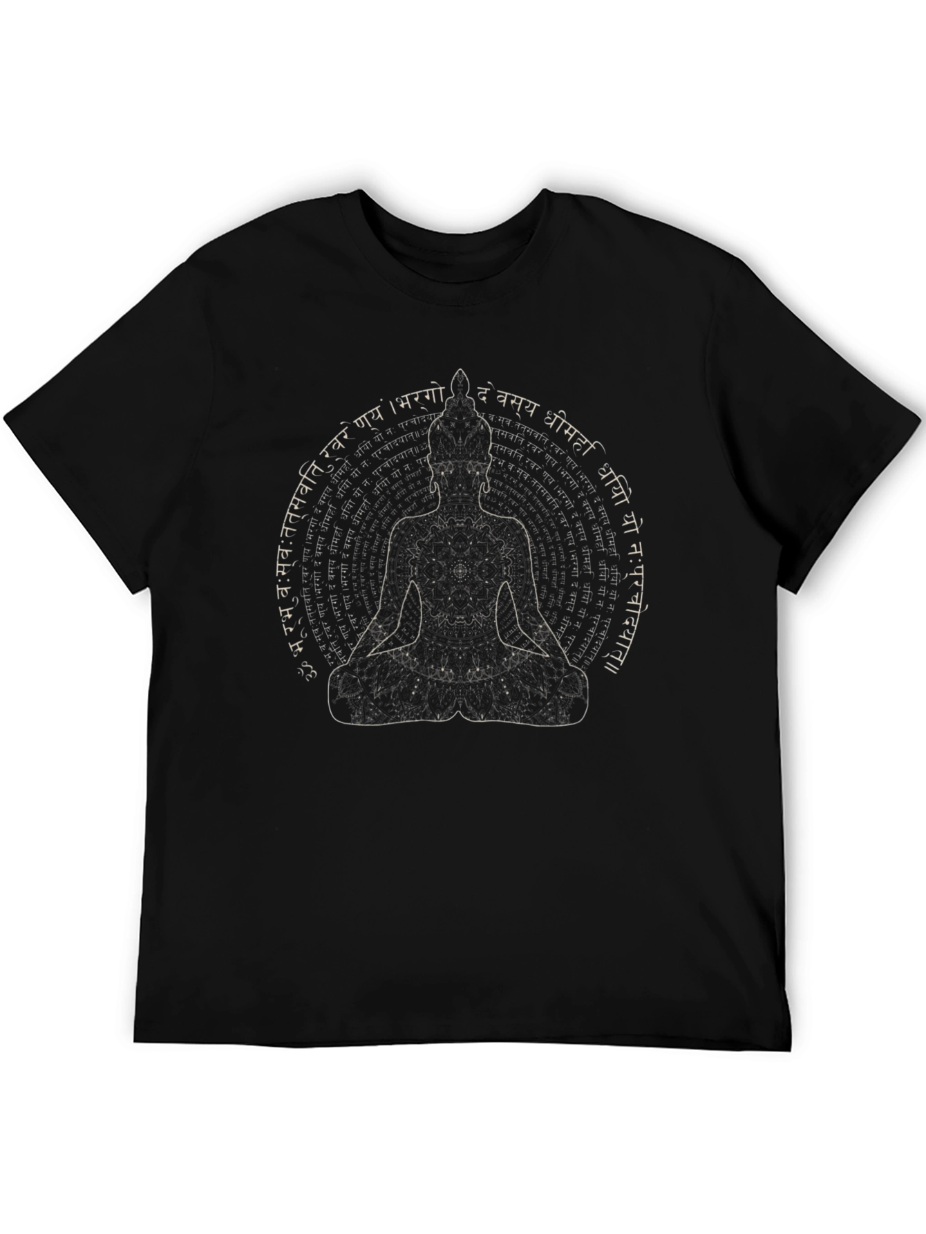 Buddha Graphic Print Mens Black T-Shirt