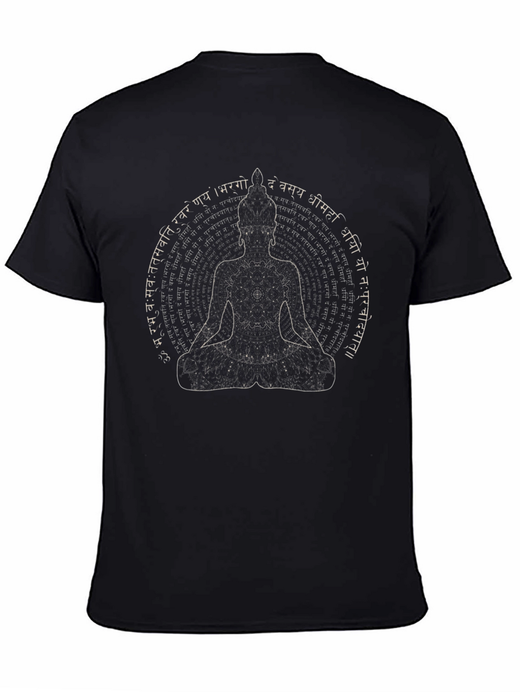 Buddha Graphic Print Mens Black T-Shirt