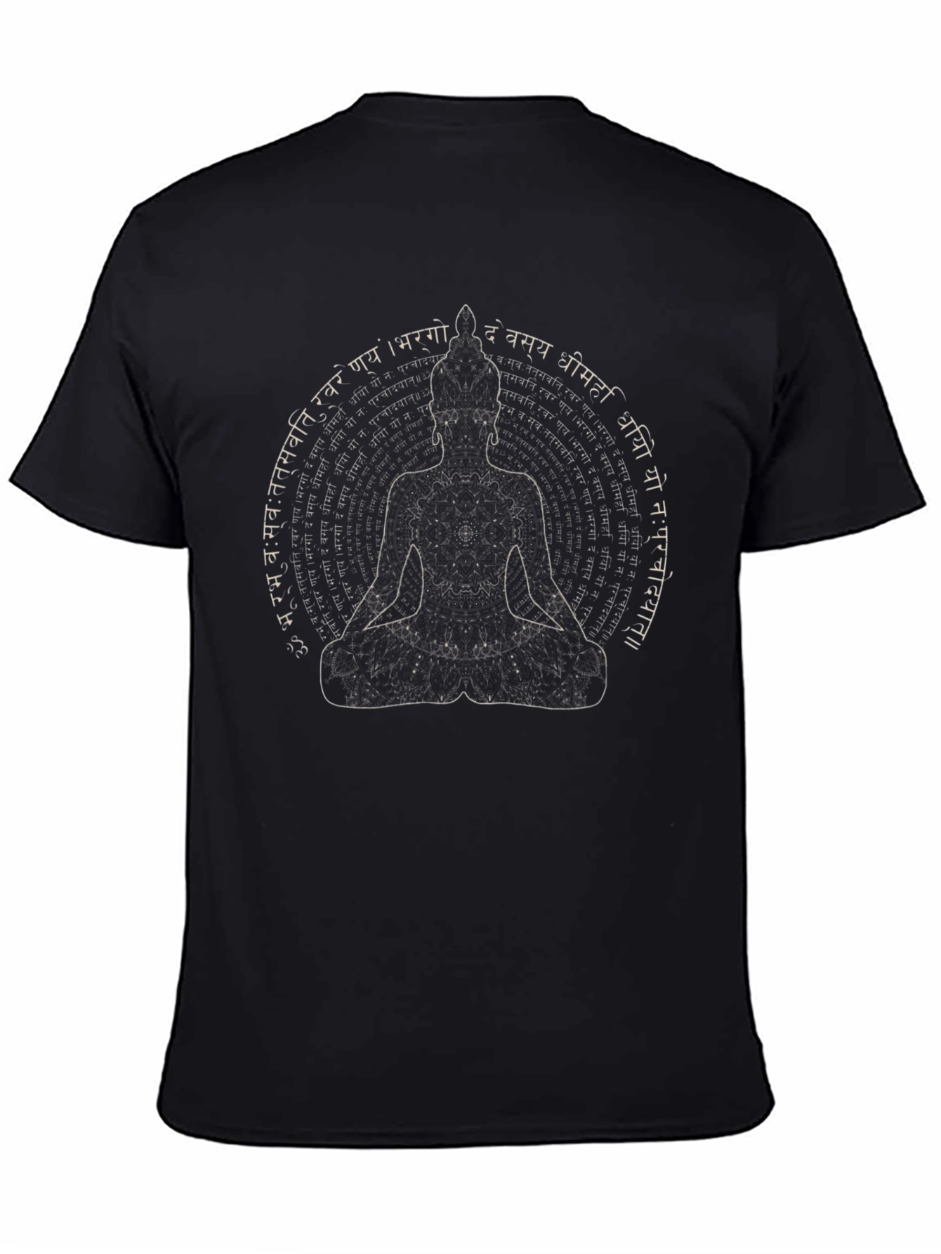 Buddha Graphic Print Mens Black T-Shirt
