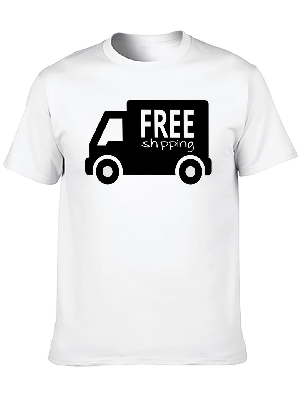 Free Shipping Graphic Tee - Black
