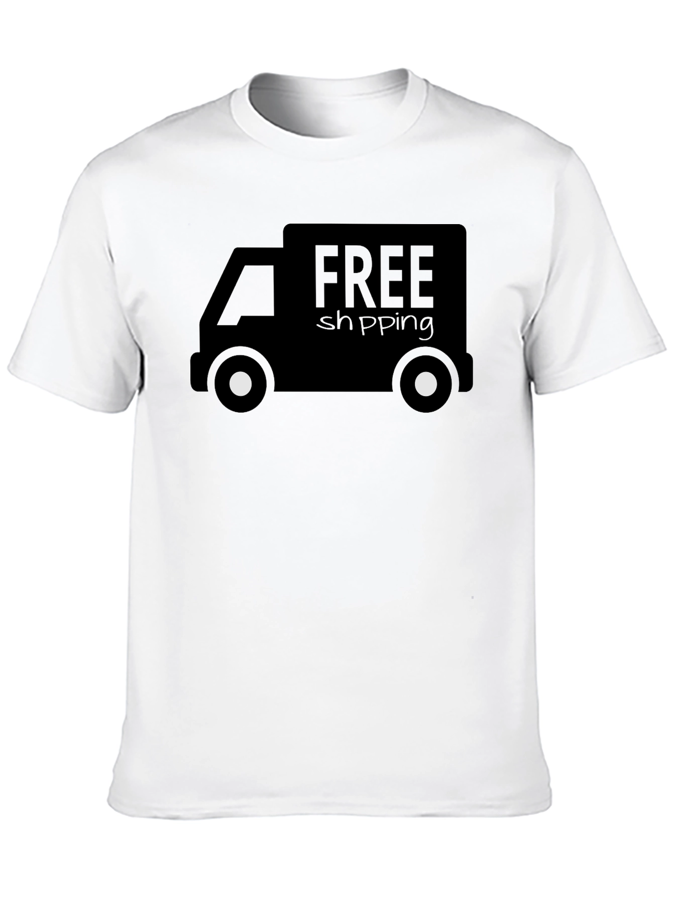 Free Shipping Graphic Tee - Black
