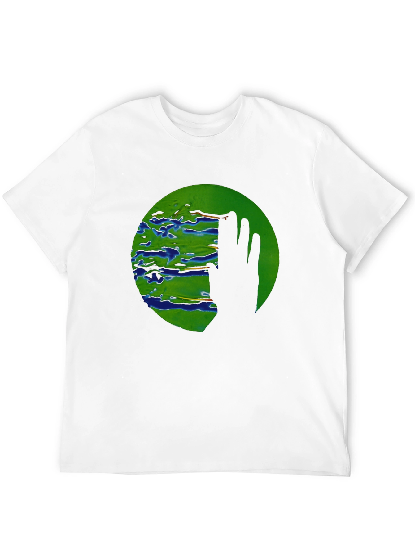 Abstract Earth Graphic Black T-Shirt
