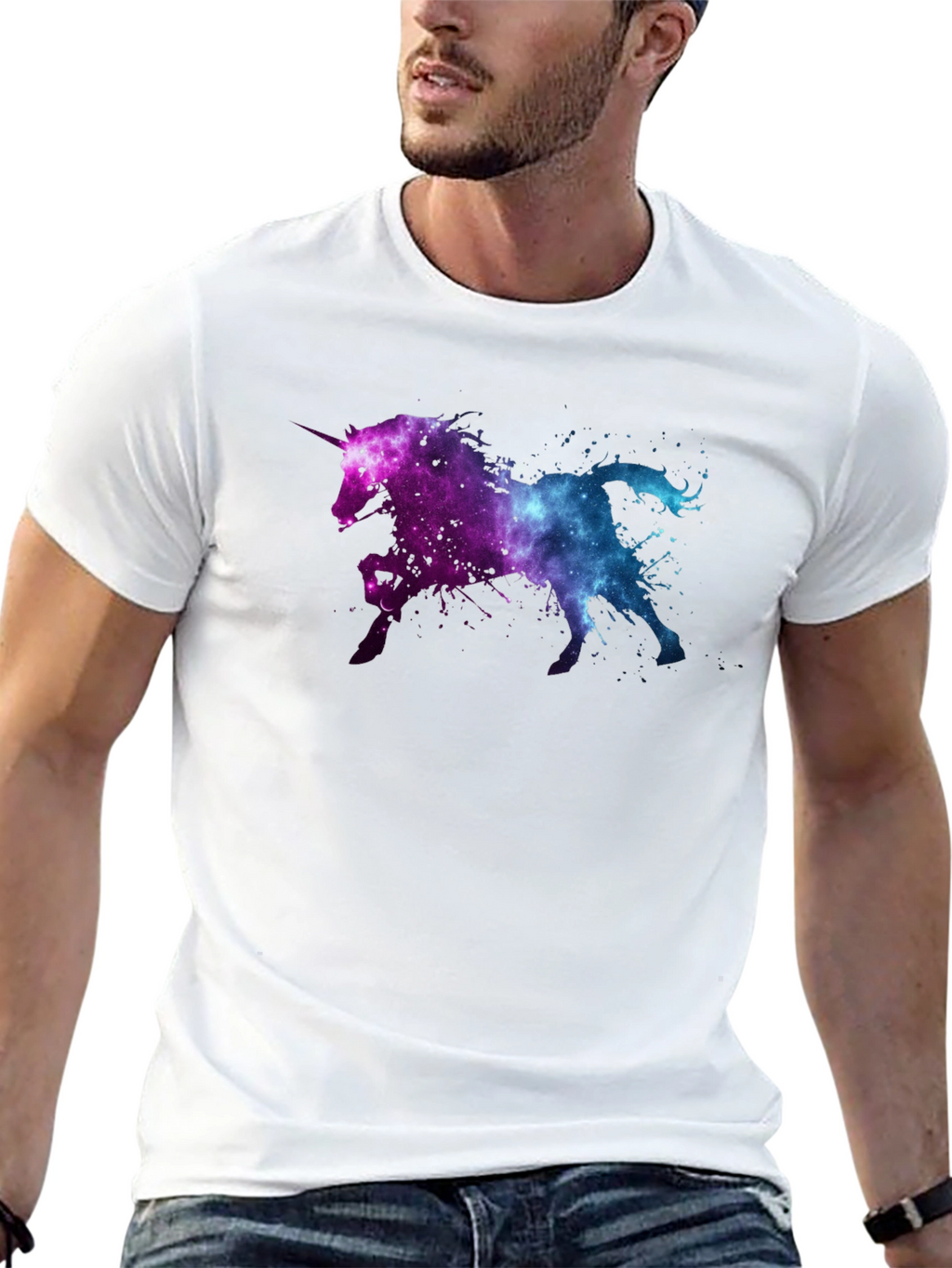 Galaxy Unicorn Black T-Shirt