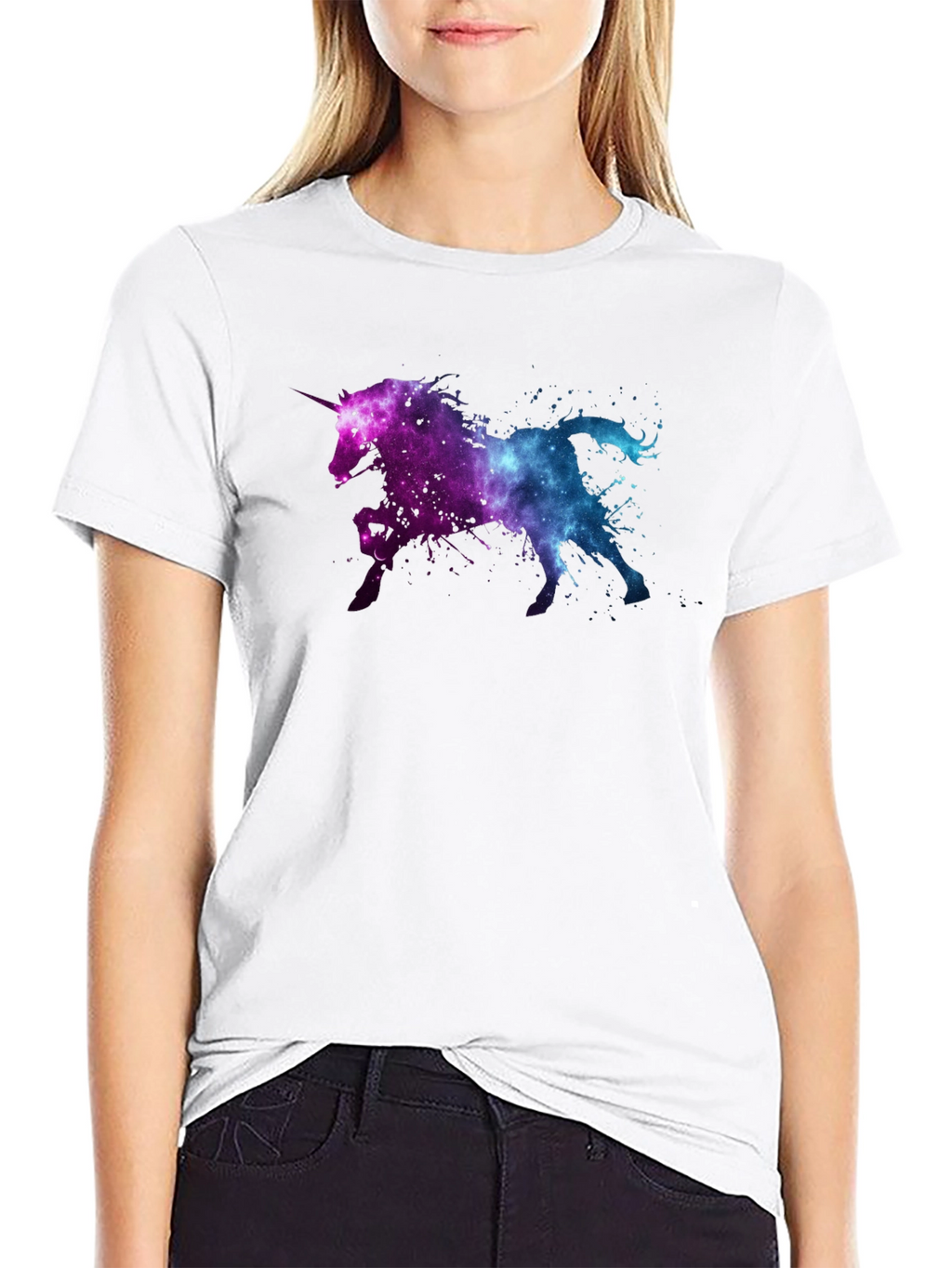 Galaxy Unicorn Black T-Shirt
