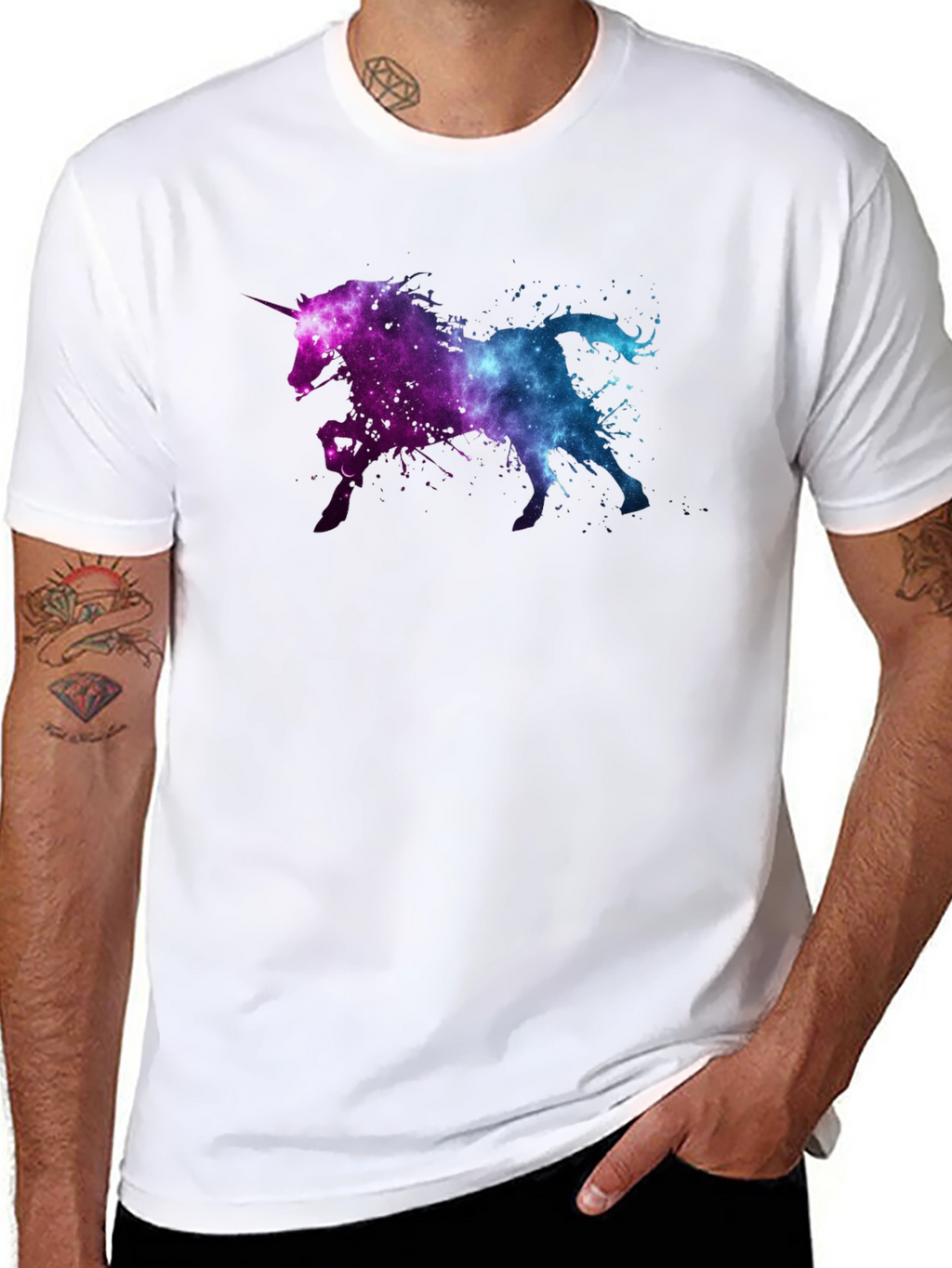 Galaxy Unicorn Black T-Shirt
