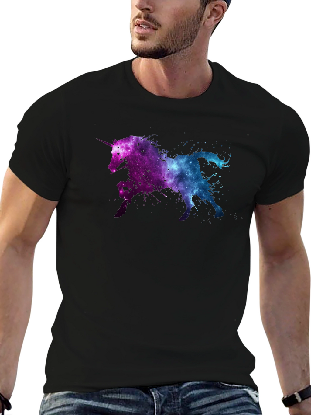 Galaxy Unicorn Black T-Shirt