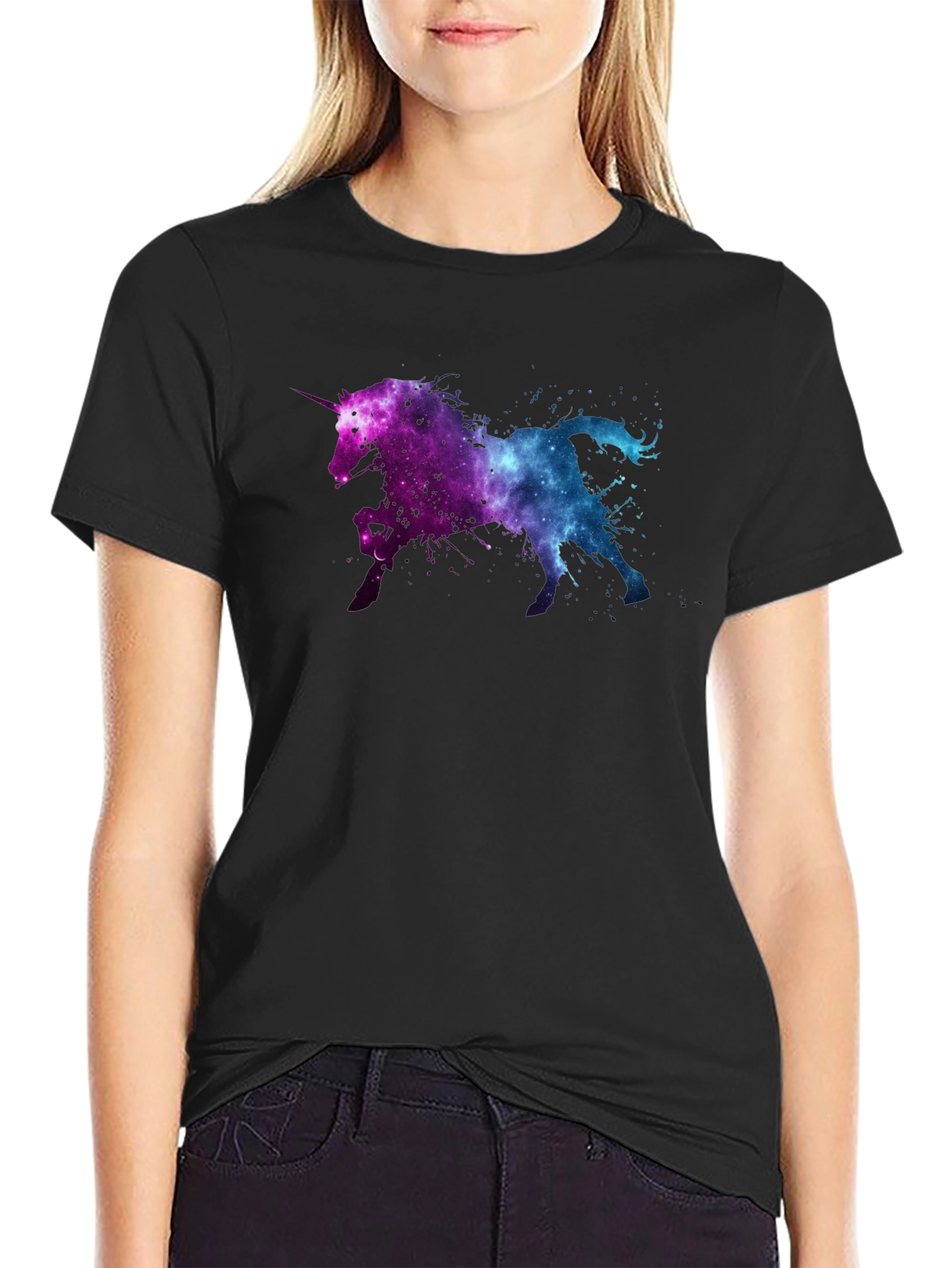 Galaxy Unicorn Black T-Shirt