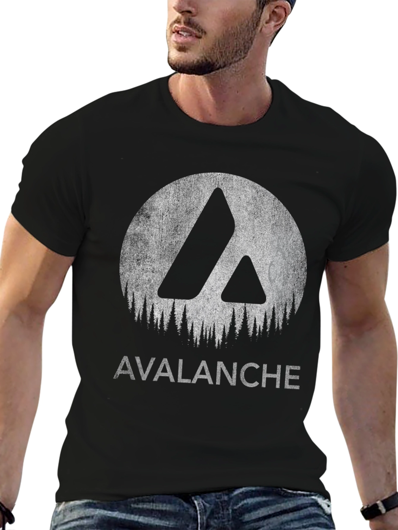 Avalanche Graphic Tee - Black Cotton Blend T-Shirt