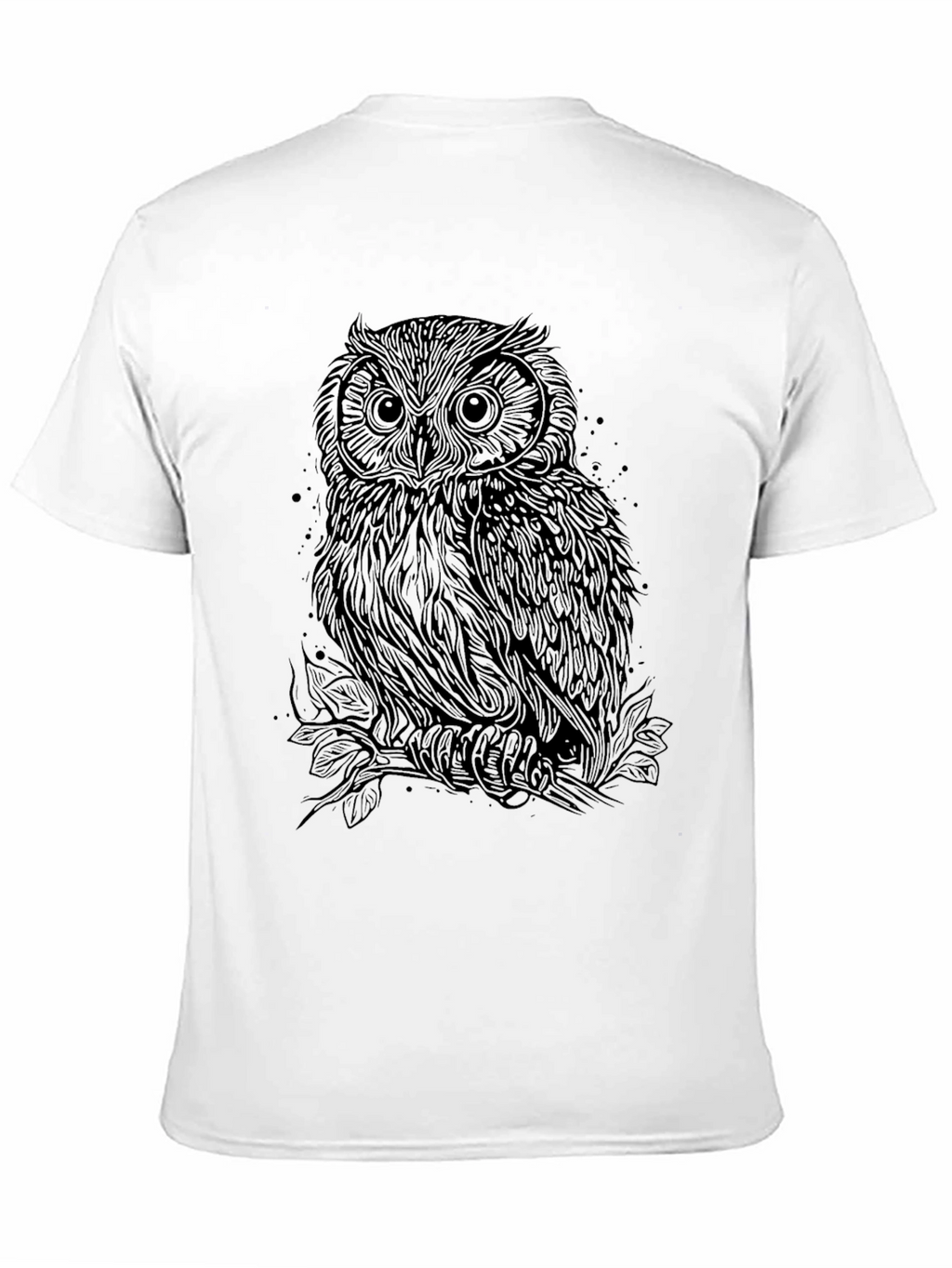 Owl Graphic Print Black T-Shirt