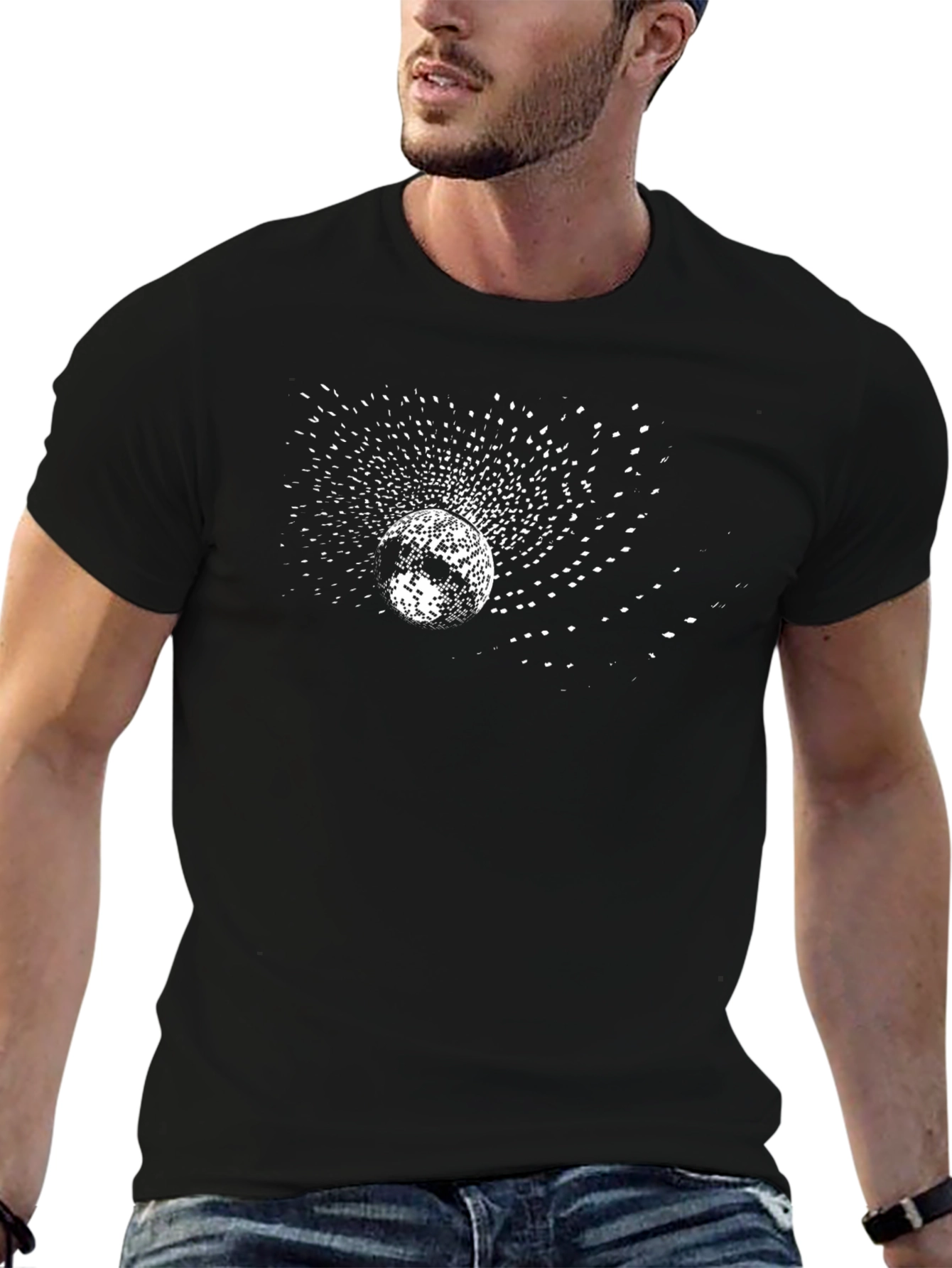 Cosmic Burst Black T-Shirt - Unique Graphic Tee