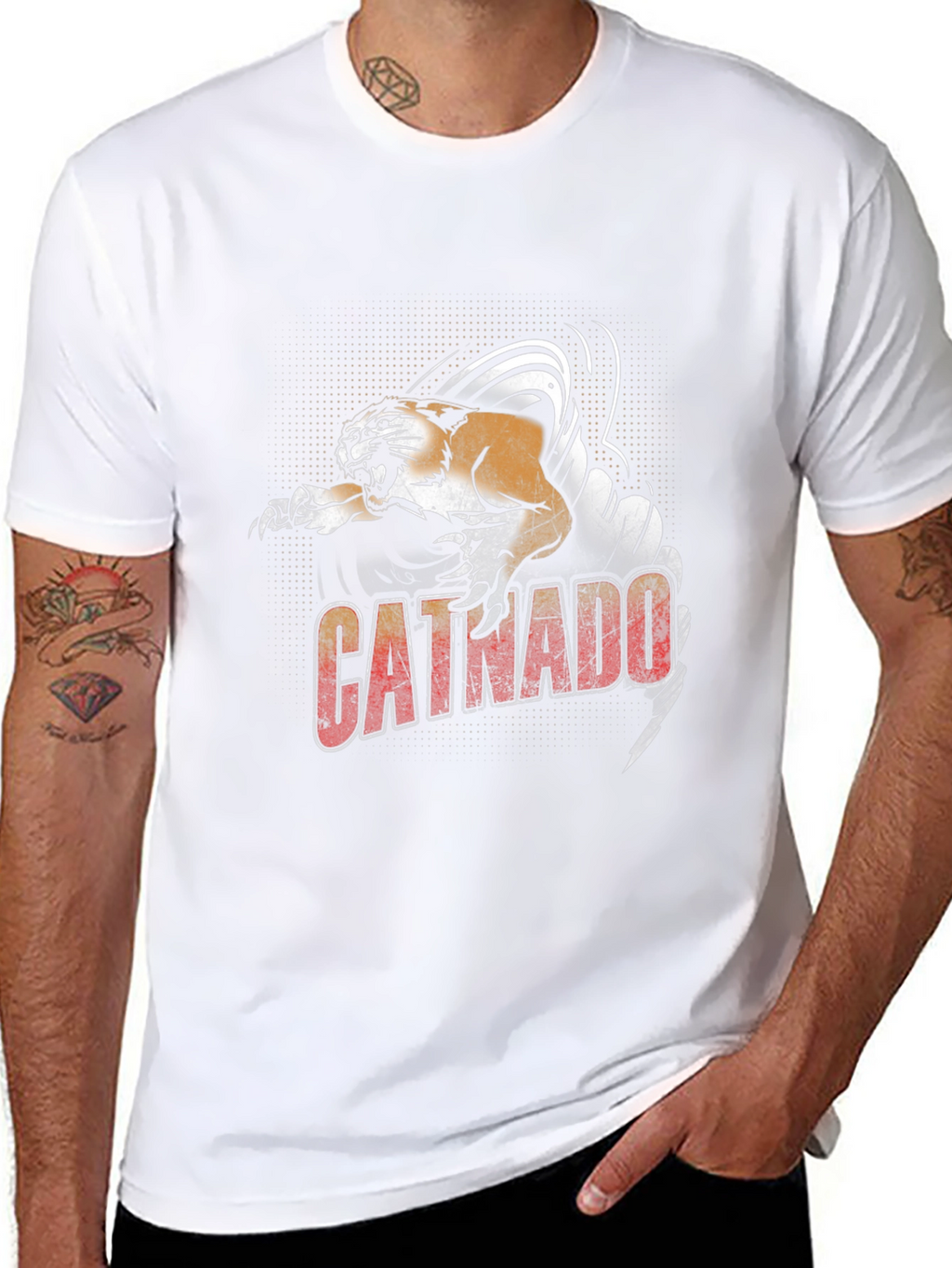 Catnado Graphic Tee - Fierce Feline Tornado T-Shirt