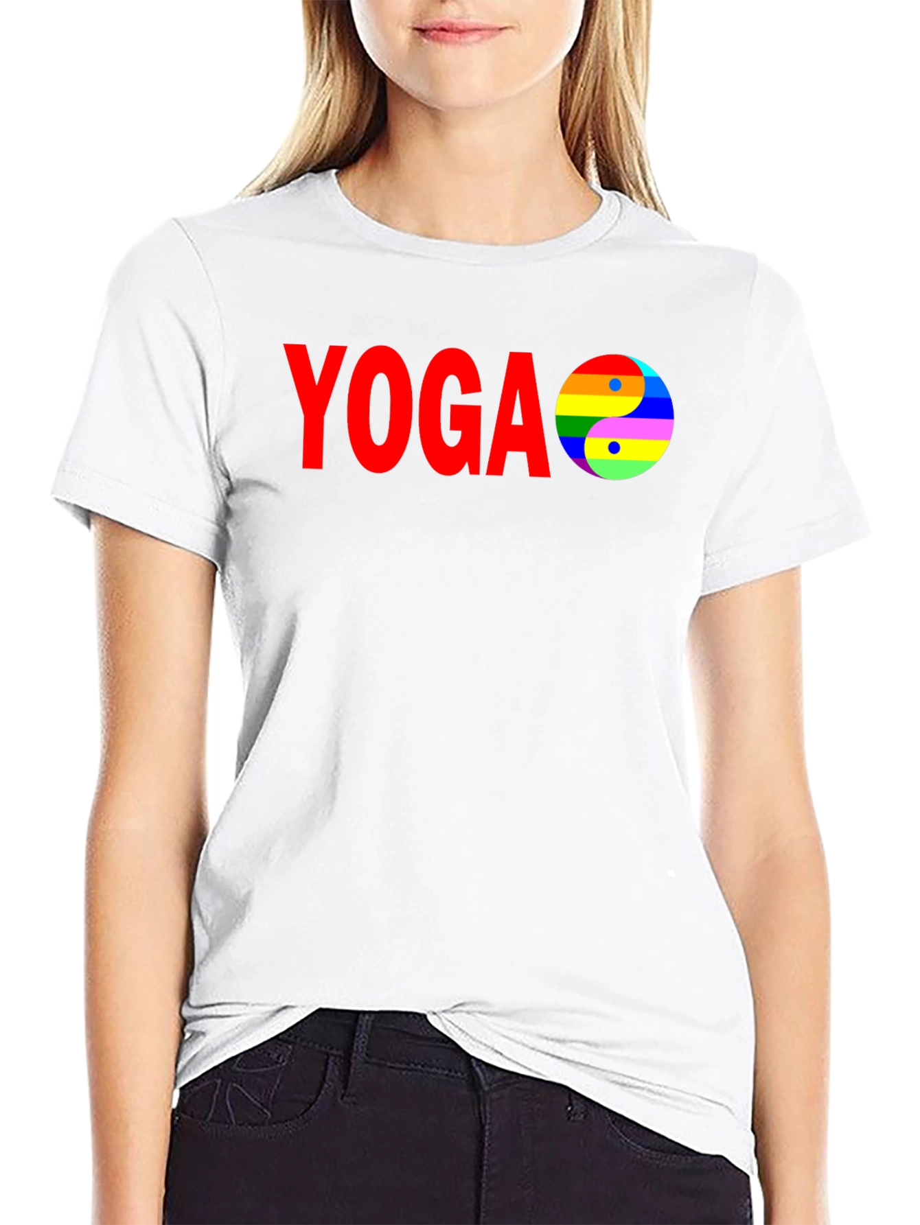 Yoga Yin Yang Rainbow T-Shirt - Peace & Pride