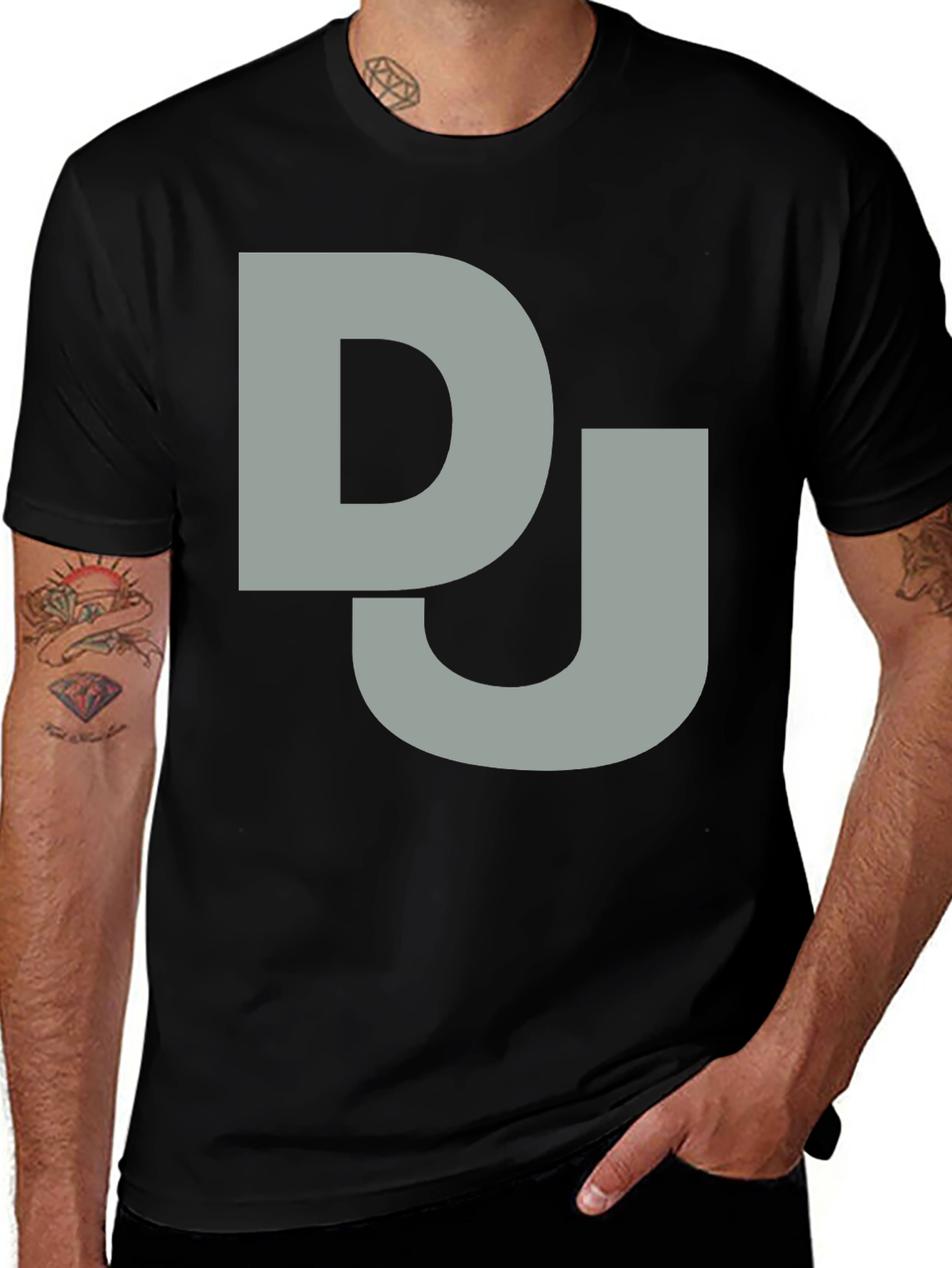 DJ Graphic Tee - Black Cotton T-Shirt