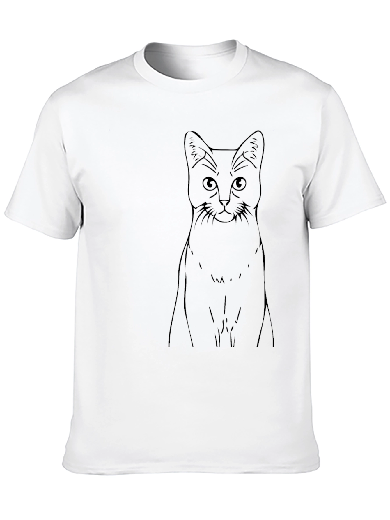 Mens Black Cat Graphic Tee - Modern Style
