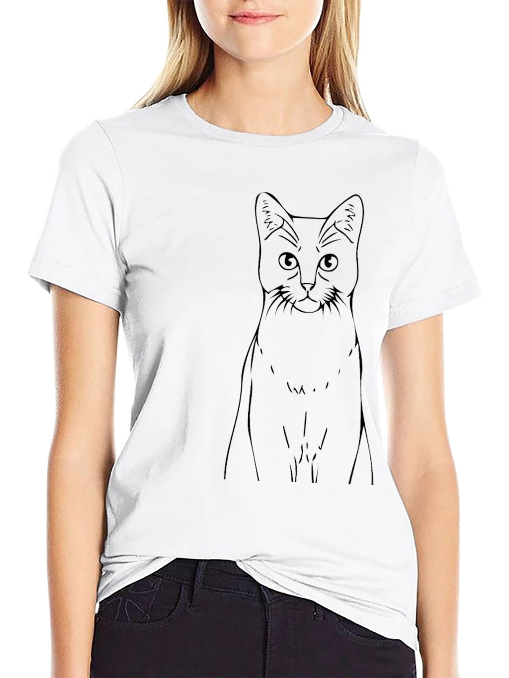 Mens Black Cat Graphic Tee - Modern Style