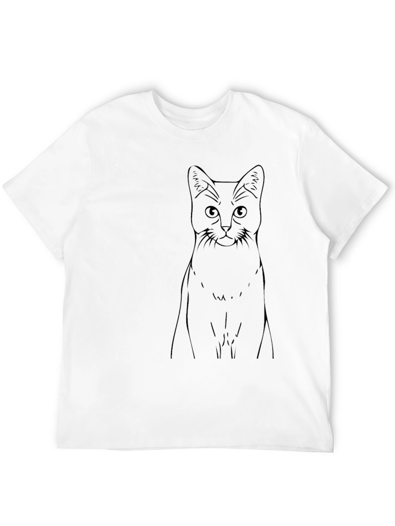 Mens Black Cat Graphic Tee - Modern Style
