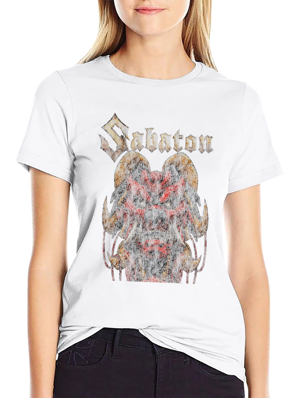 Sabaton Horned Demon Graphic Black T-Shirt