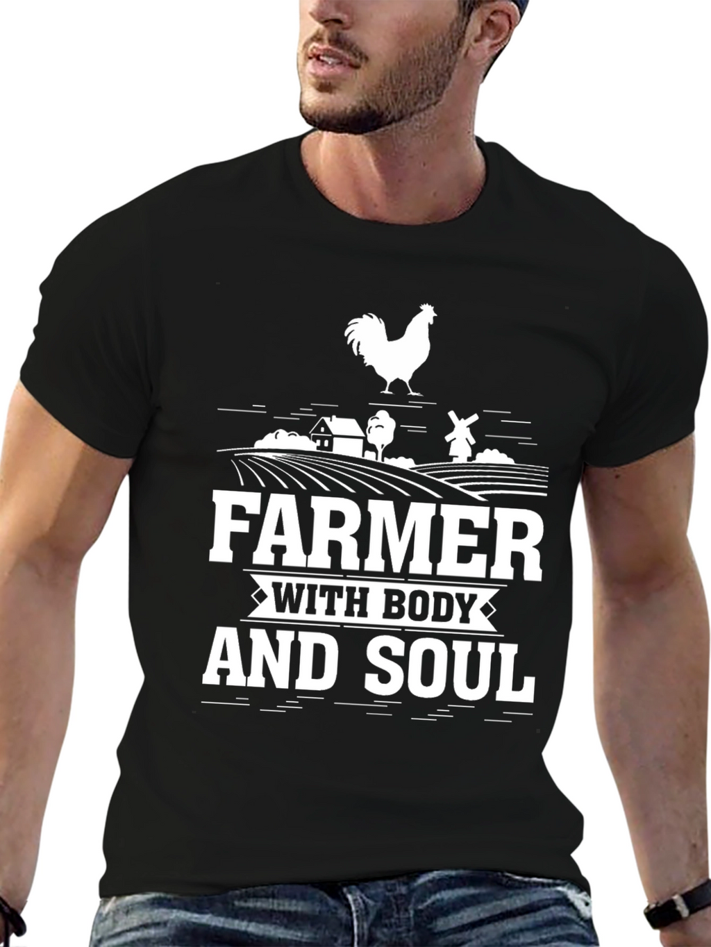 Farmer With Body and Soul Graphic Tee
